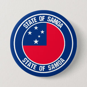 Samoa Round Emblem Button