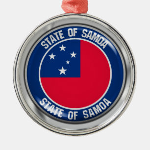 Samoa Round Emblem Ornament Aus Metall