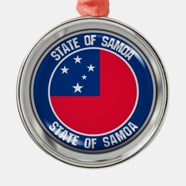 Samoa Round Emblem Ornament Aus Metall (Vorne)