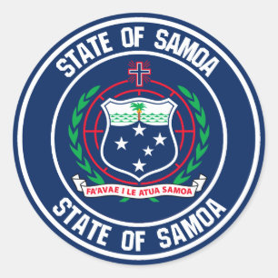 Samoa Round Emblem Runder Aufkleber