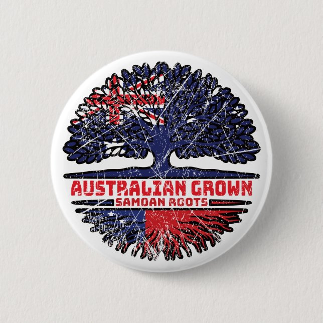 Samoa Samoan Australian Australia Tree Roots Flag Button (Vorderseite)