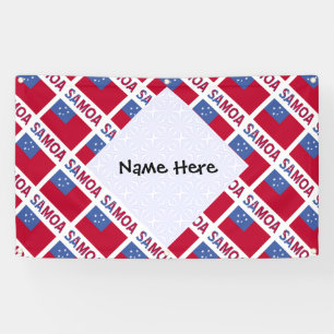 Samoa Samoanische Flagge gekachelt Personalisiert Banner
