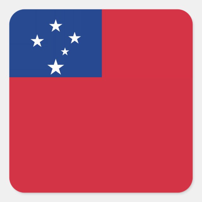 Samoa - samoanische Flagge Quadratischer Aufkleber (Vorderseite)