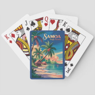 Samoa-Strand Samoanische Illustration Reise Kunst Spielkarten