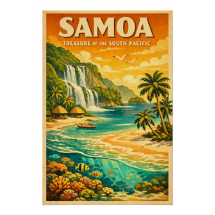 Samoa, Südpazifik, in einem klassischen Retro-Look Poster
