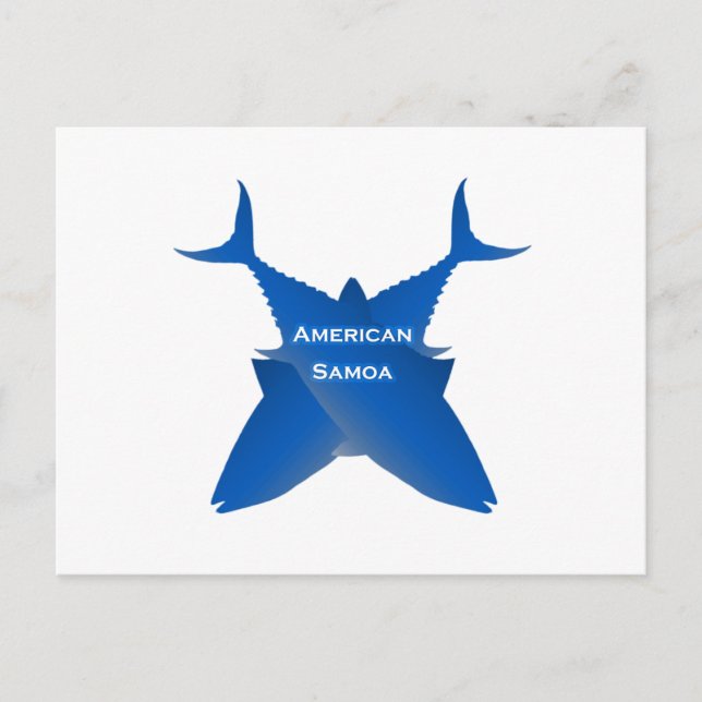 Samoa-Thunfisch (blau) Postkarte (Vorderseite)