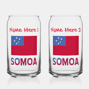 Samoa und Samoanische Flagge Rot Personalisierung Dosenglas