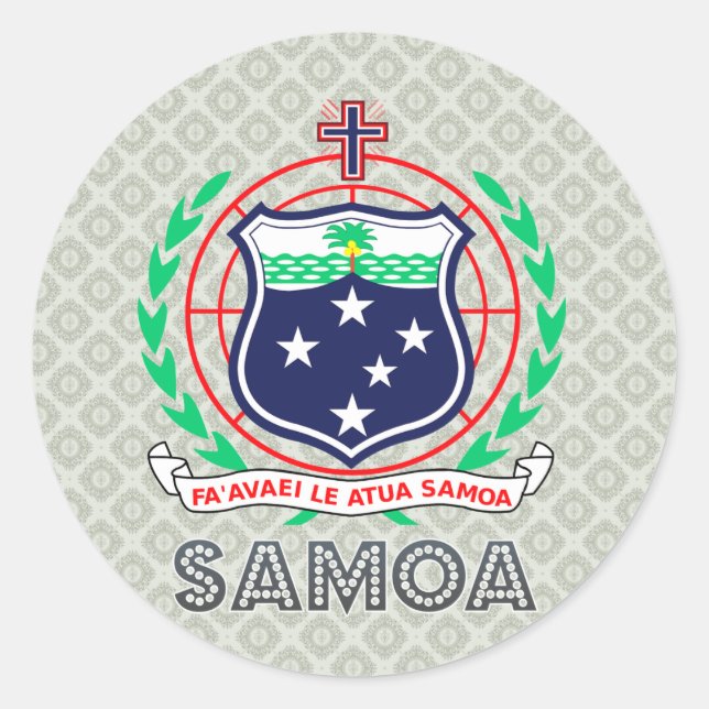 Samoa-Wappen Runder Aufkleber (Vorderseite)