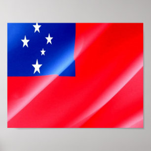Samoa - Waving Flag - Poster