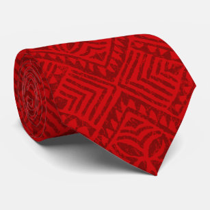 Samoaischer Tapa-tropisches rotes doppelseitiges Krawatte