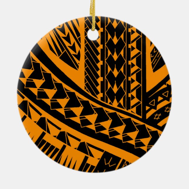 Samoaisches Stammes- Tätowierungsmuster mit Keramikornament (Hinten)