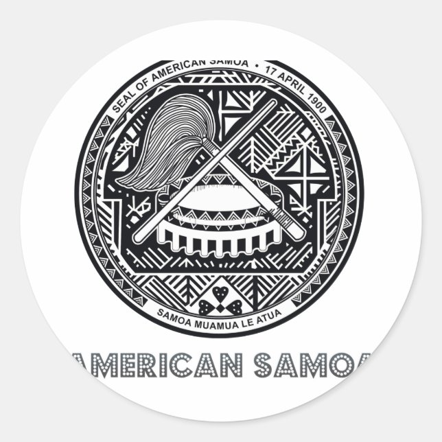 Samoan Emblem Runder Aufkleber (Vorderseite)