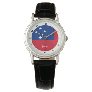 Samoan Flag & Samoa trendige Mode / Design-Uhr Armbanduhr