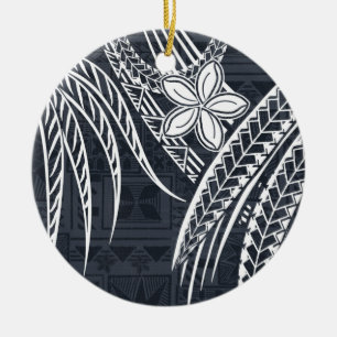 Samoan - Hawaiisch - Polynesische Alte Tapa-Design Keramik Ornament