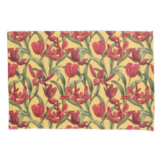 Samoan Sun Hintergrund mit roten Tulips Kissenbezug