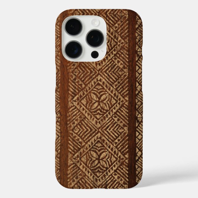 Samoan Tapa Hawaiian Imitats Surfboard  iPhone 16 Pro Hülle (Rückseite)