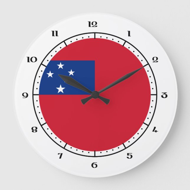 Samoanische Flaggenuhren Große Wanduhr (Vorderseite)