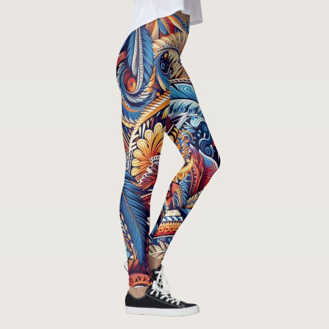 samoanische, polynesische Kultur inspiriert Leggings (Rechts)