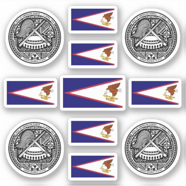 Samoanische Symbole / Wappen und Flagge Aufkleber (Vorderseite)