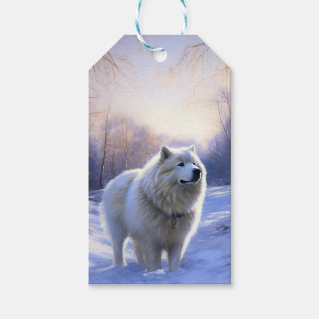 Samoed Let It Snow Weihnachten Geschenkanhänger (Vorderseite)