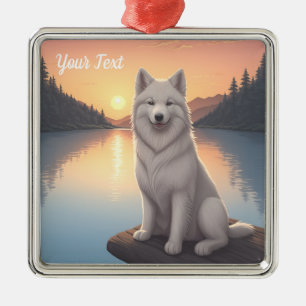Samojede am See Ornament Aus Metall