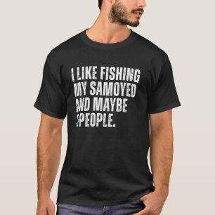Samojede-Besitzer Angelfreund Lustiger Hund Papa T-Shirt