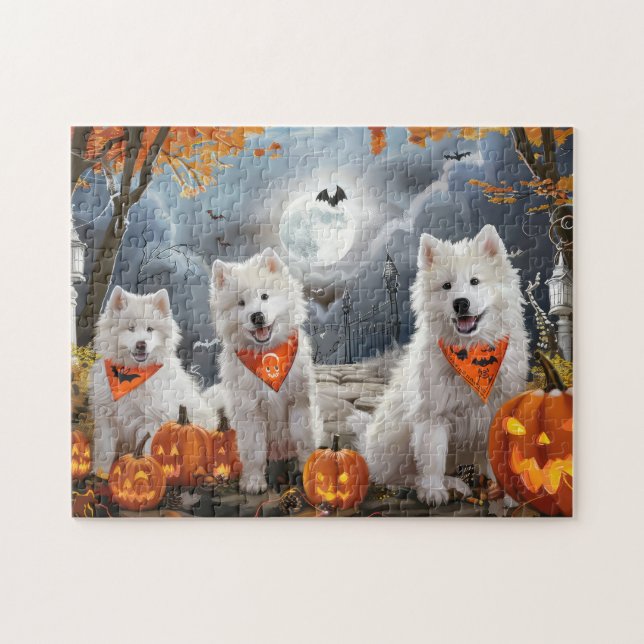 Samojede Halloween Gruselig (Horizontal)