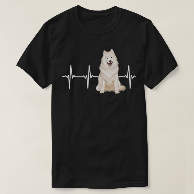 Samojede Herzschlag Hunde Liebhaber  T-Shirt (Design vorne)