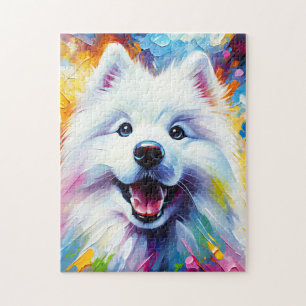 Samojede Hund Acryl Druck Hundeliebhaber Geschenk