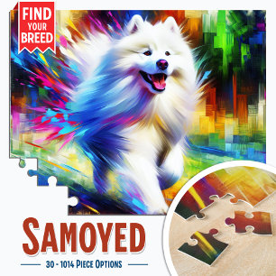 Samojede Hund Acryl-Kunst-Puzzle