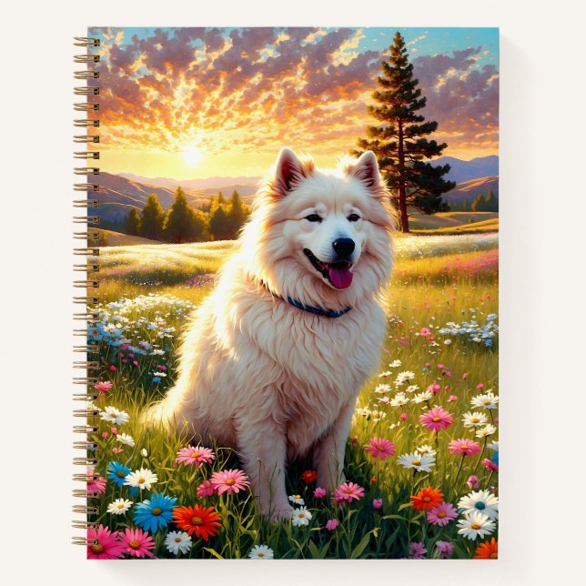 Samojede Hund   Notizbuch (Vorderseite)