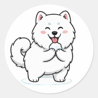 Samojede Hund Runder Aufkleber
