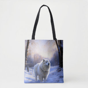 Samojede Lass es schneien Weihnachten Tasche