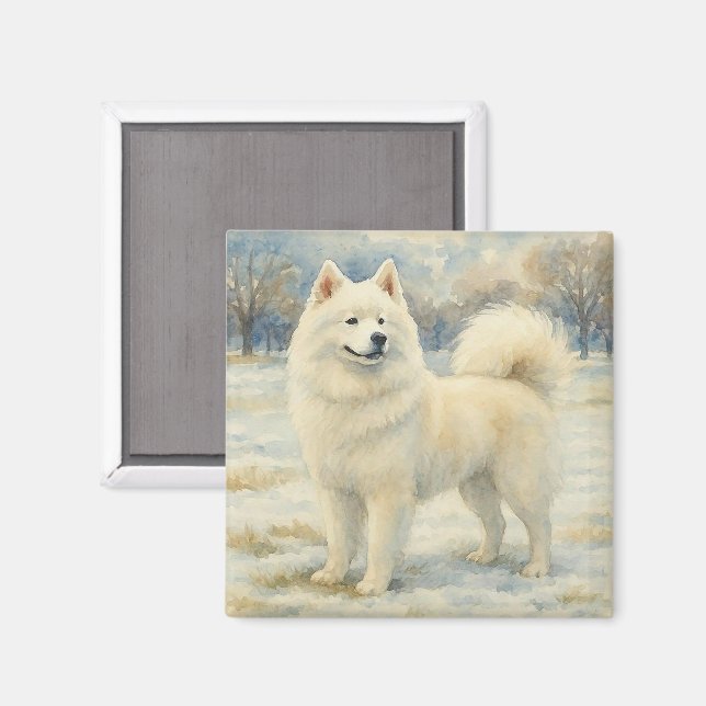Samojede Magnet (Vorderseite/Rückseite)
