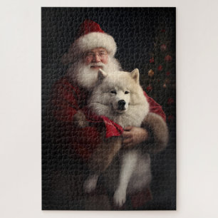Samojede mit dem Weihnachtsmann Festive Weihnachte