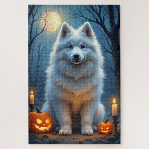 Samojede verzaubertes Halloween-Porträt Kunst