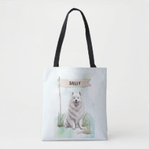 Samojede-Wasserfarbe Personalisierter Hund
