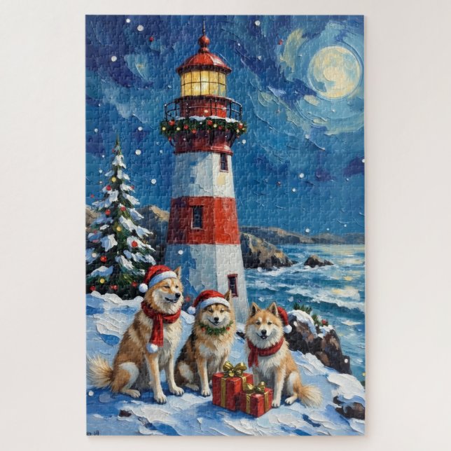 Samojeden-Weihnachtsleuchtturm-Feiertag (Vertikal)