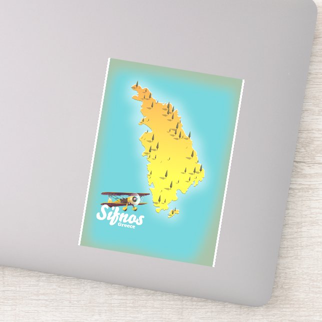 Samos Griechische Insel Karte Aufkleber (Detail)