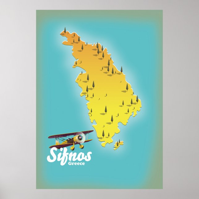 Samos Griechische Insel Karte Poster (Vorne)