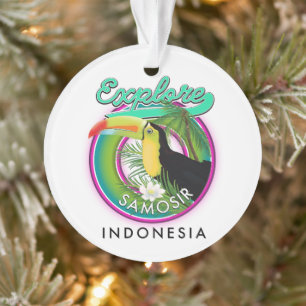 Samosir Indonesien Reise Logo Tasse Ornament