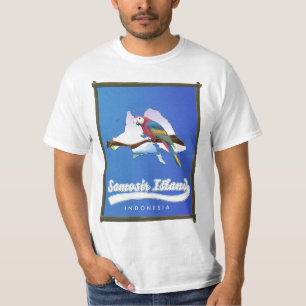 Samosir Insel Indonesien Reisekarte T-Shirt