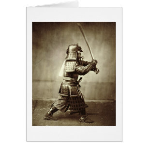 Samouraï avec épée relevée, c.1860 (imprimé albume