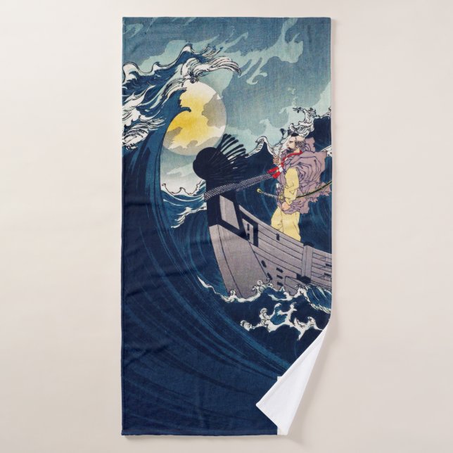 Samouraï pour calmer les mers rugueuses, Yoshitosh (Serviette de bain)