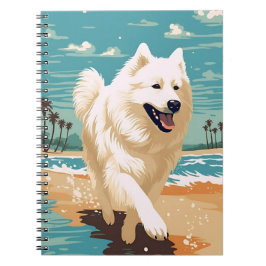 Samoyed am Strand Notizblock