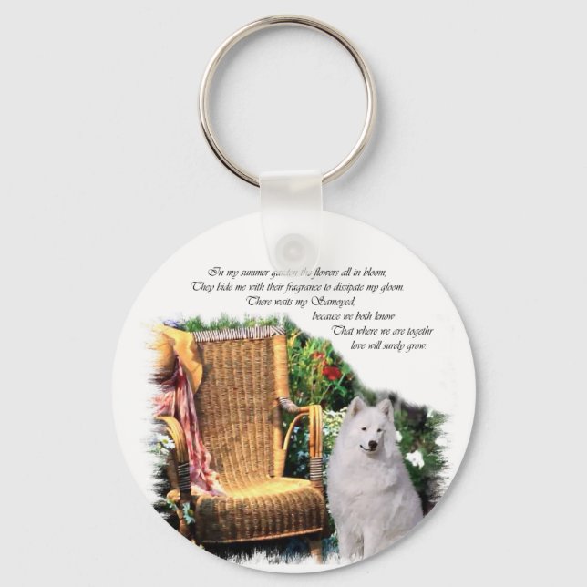 Samoyed Art Geschenke Schlüsselanhänger (Vorderseite)