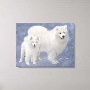 Samoyed Art Wrapped Canvas 24X18" Leinwanddruck
