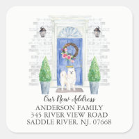 Samoyed Blue Door Nouveau Étiquette d'adresse