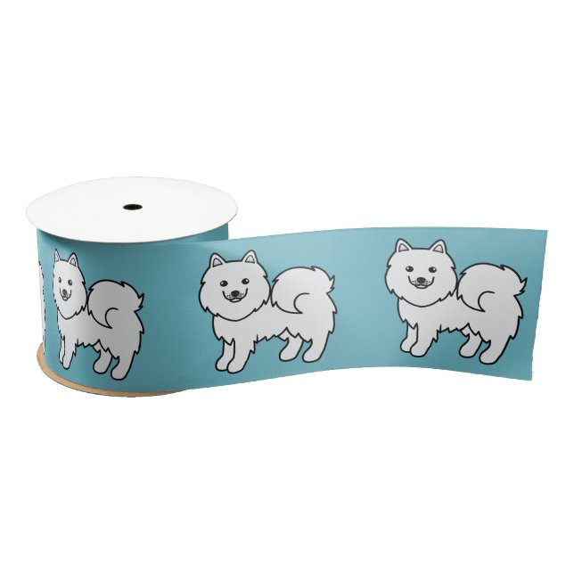 Samoyed Cartoon Dog Satinband (Spule)