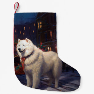 Samoyed Christmas Festivals Jahreszeit Kleiner Weihnachtsstrumpf